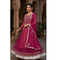 Elegant Magenta Wedding Anarkali Frock with Embroidered Dupatta