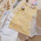 Baby Girl Mirror Work Kurta Set with Dupatta - Yellow & White