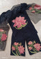 Hand-Painted Black Floral 3-Piece Suit – Custom Made