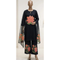 Hand-Painted Black 3-Piece Suit with Floral Design – Custom Made