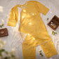 Baby Girl Mirror Work Kurta Set with Dupatta - Yellow & White