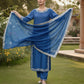Royal Blue Adda Work Stitched 3-Piece Suit – Custom Made