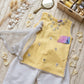 Baby Girl Mirror Work Kurta Set with Dupatta - Yellow & White