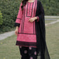 Pink & Black Casual 3-Piece Suit with Floral Trousers – Custom Made