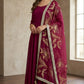 Elegant Maroon Floral Frock with Embroidered Dupatta – Custom Made