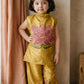 Hand-Painted Mustard Yellow Kids 2-Piece Western Outfit – Custom Made